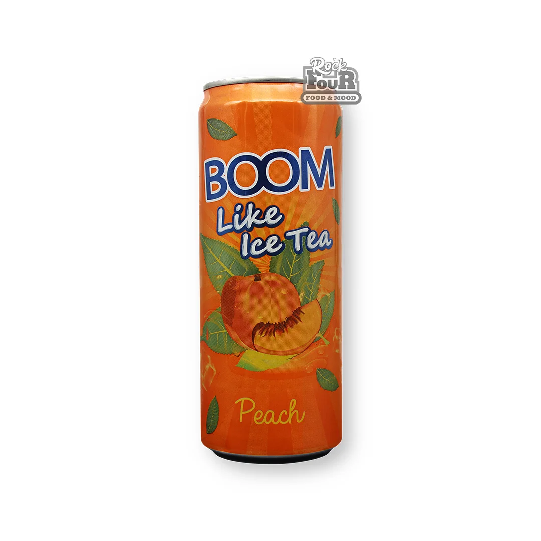 Cold tea drink "Boom" with peach flavor 330ml